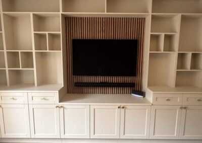 white spray painted cabinets